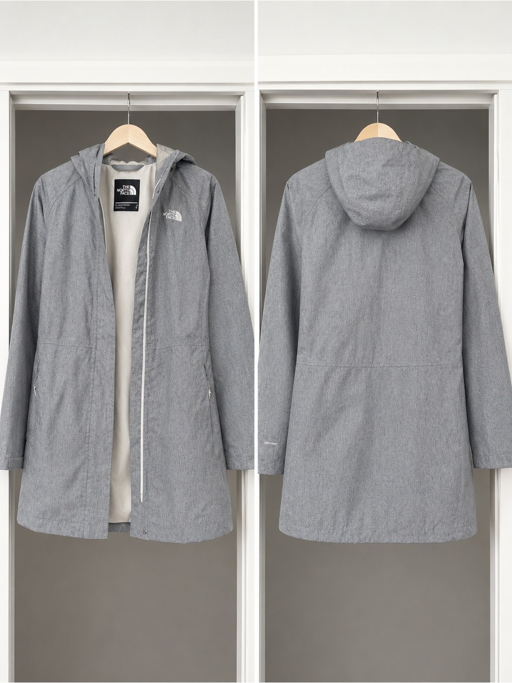 The North Face Light Gray Hooded Jacket